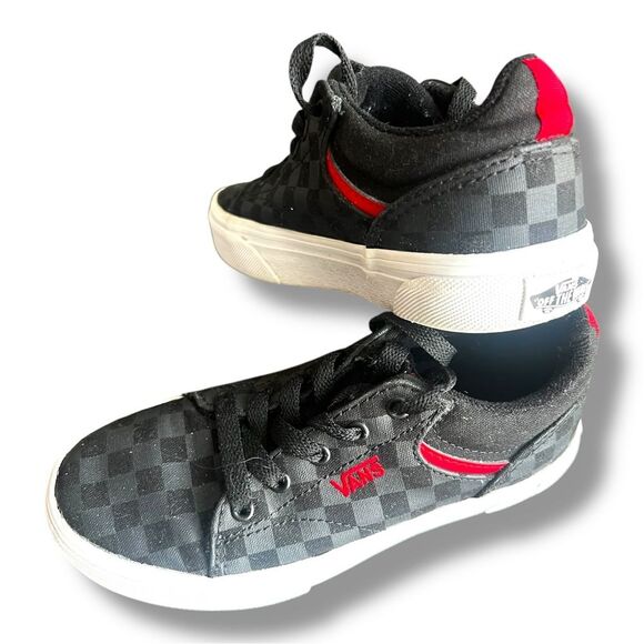 Vans Youth Sheldan Checkerboard Black and Red Sneakers  Skateboarding  Size  13 - Picture 5 of 10